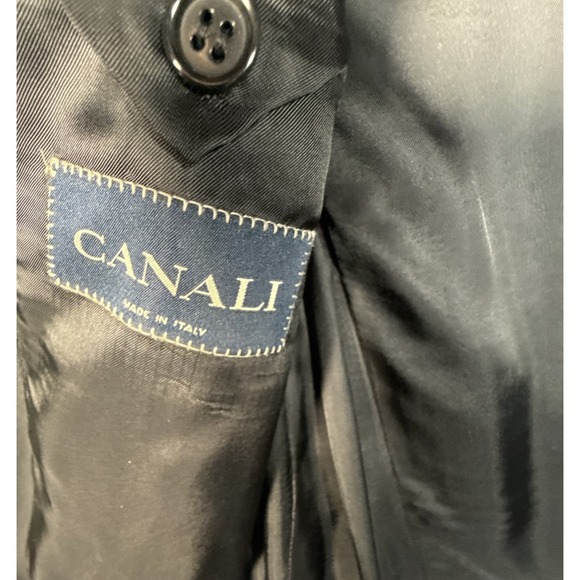 Canali Blazer Mens Black Wool Sport Coat Jacket  Italy Luxury 56R Italy 46R US - Picture 8 of 12